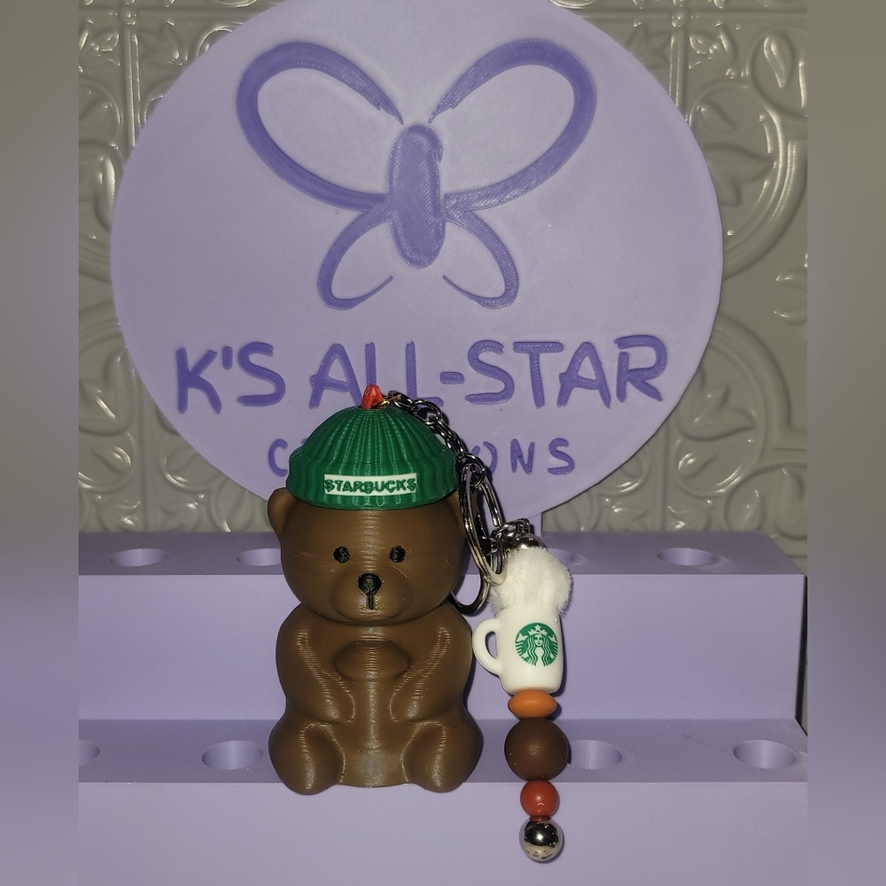 SB Bearista Keychain or Bag Charm with removable Green Cap